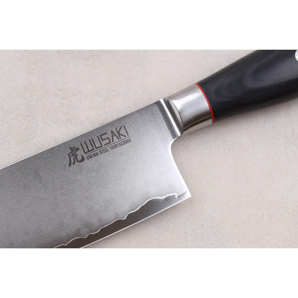 Couteau modèle nakiri Wusaki Fujiko Black 17cm manche en pakka Wusaki - Mathon - 3