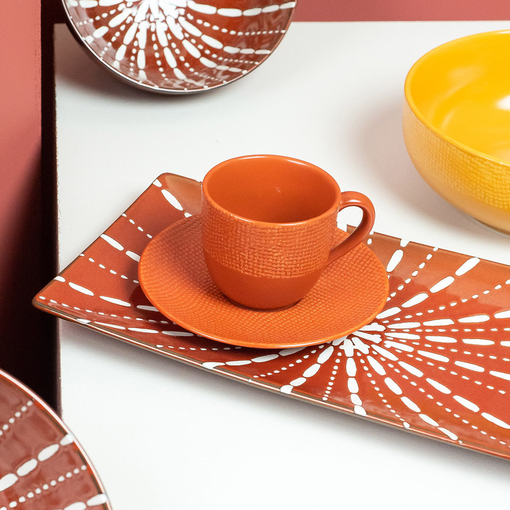 Tasse à café et sous-tasse Vésuvio terra 12 cl (lot de 6) Table passion - Mathon - 2