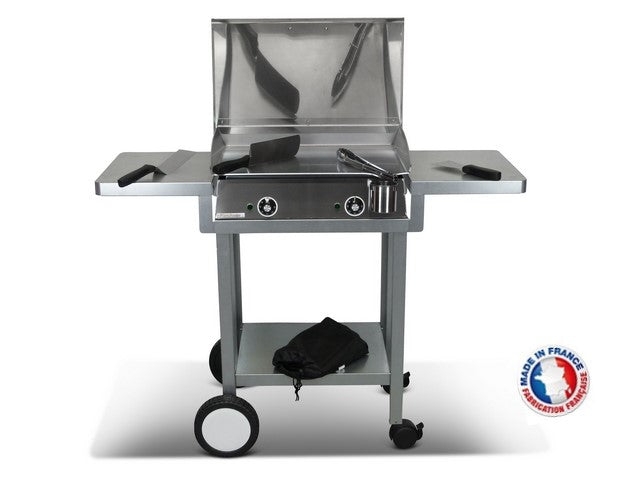 Pack plancha électrique  Lux 600 Inox - Chariot Monceau Planchaelec - Mathon - 1