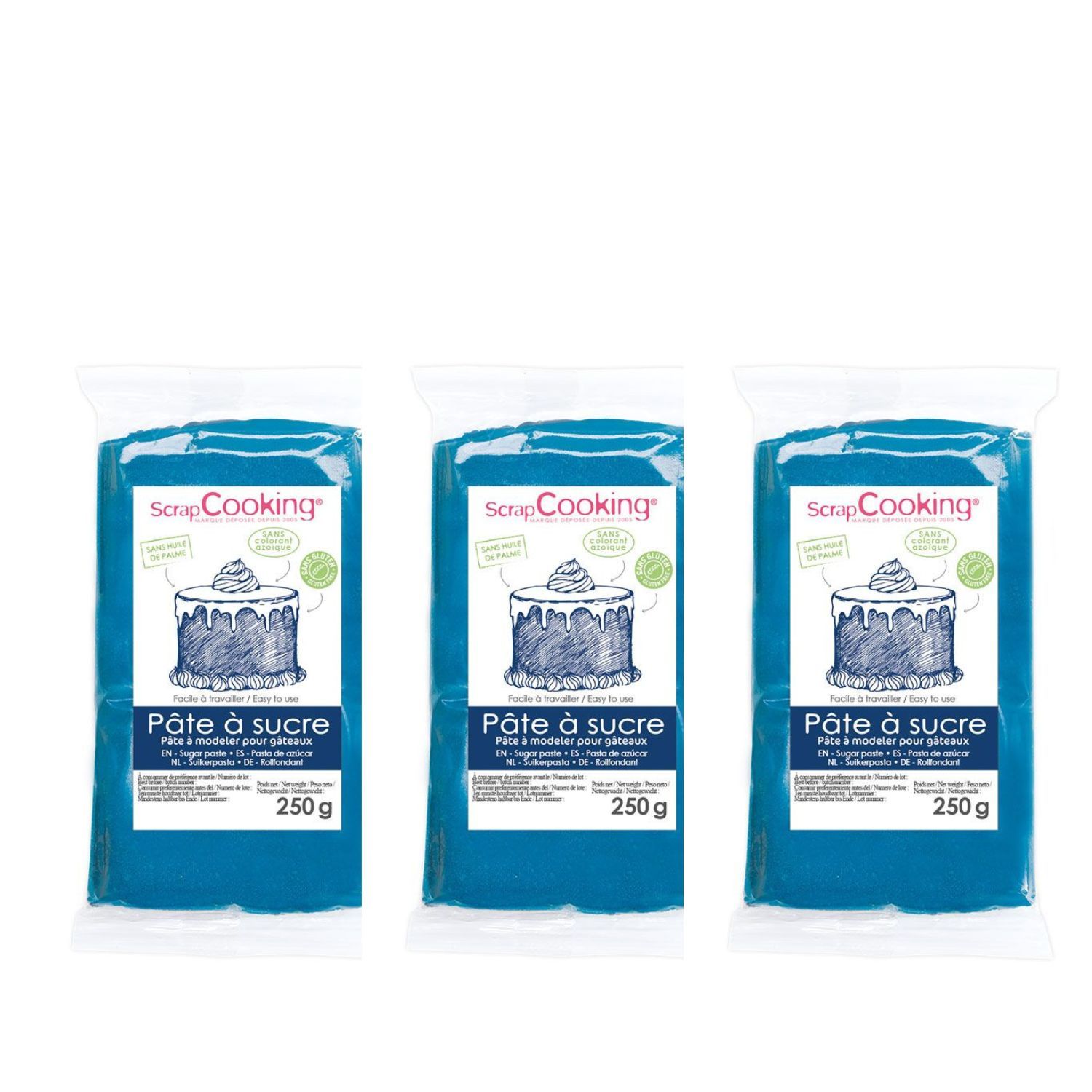 Pâte à sucre bleu foncé 750 g Scrapcooking - Mathon