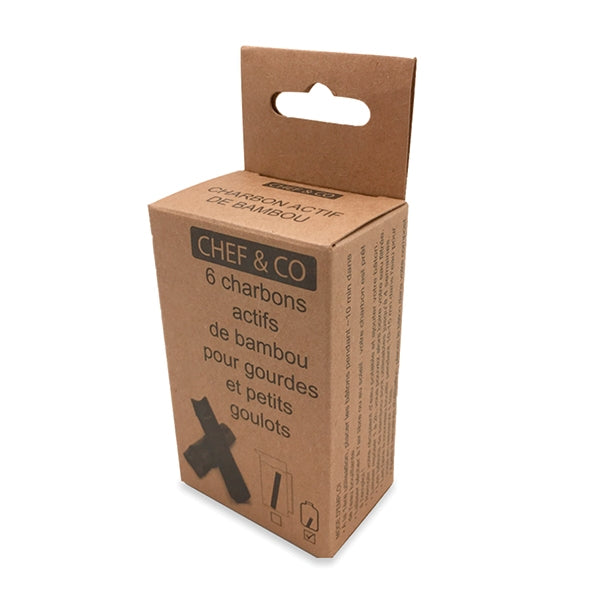 Set de 6 bâtons de charbon de bambou purificateur d