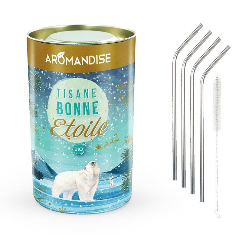 Tisane bonne étoile + 4 pailles en inox Youdoit - Mathon