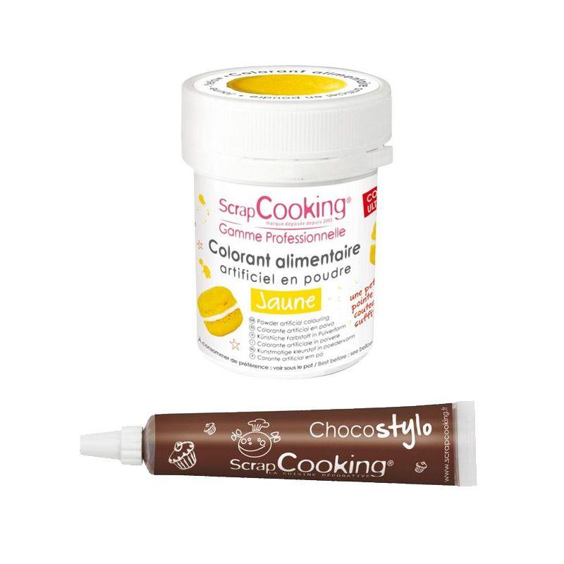 Colorant alimentaire Jaune + Stylo chocolat Scrapcooking - Mathon