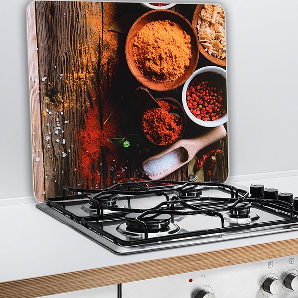 TMK - Planche à découper en verre universelle, avec plaque de cuisson  Ceranfeld, 52 x 40 cm, motif legumes noir : : Cuisine et Maison