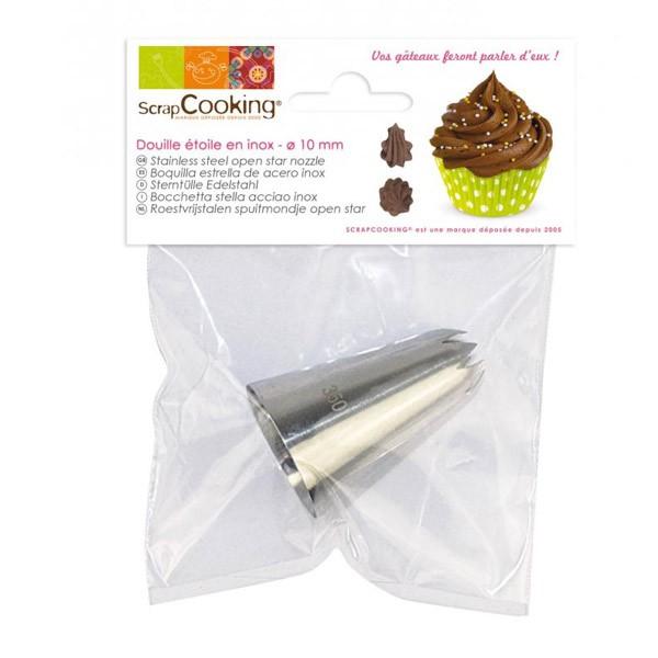 Douille pâtisserie inox - Etoile Scrapcooking - Mathon