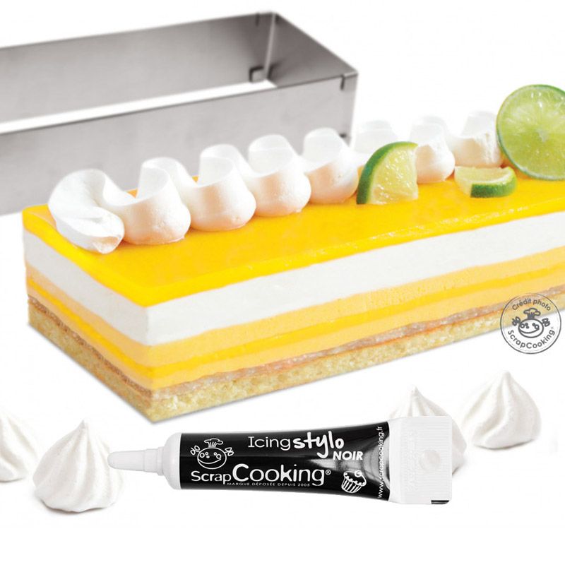 Cadre extensible Rectangle + Stylo de glaçage noir Scrapcooking - Mathon