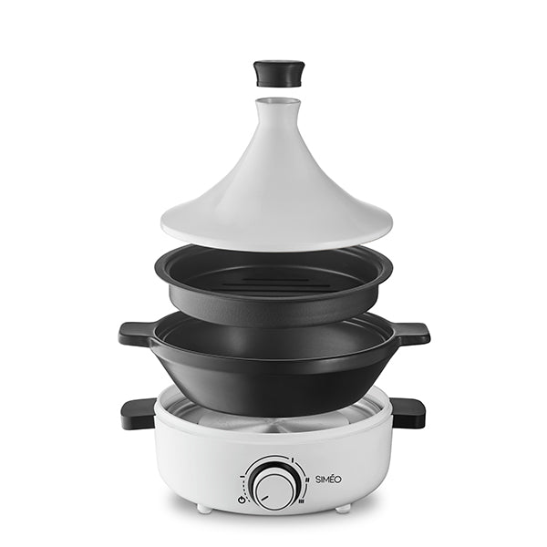 Tajine électrique céramique 4 personnes 1000 W blanc Simeo - Mathon - 3