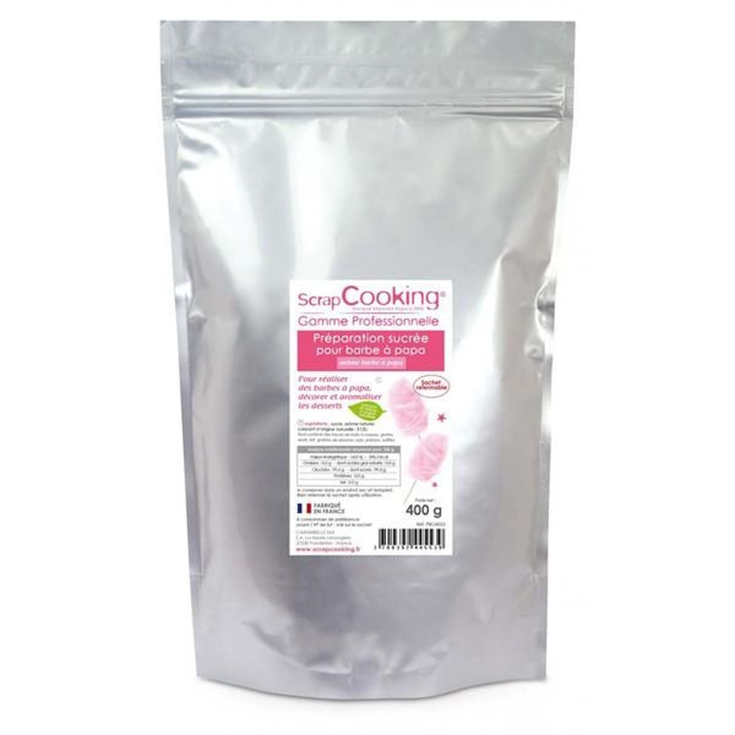 Préparation pour barbe à papa rose 800 g Scrapcooking - Mathon