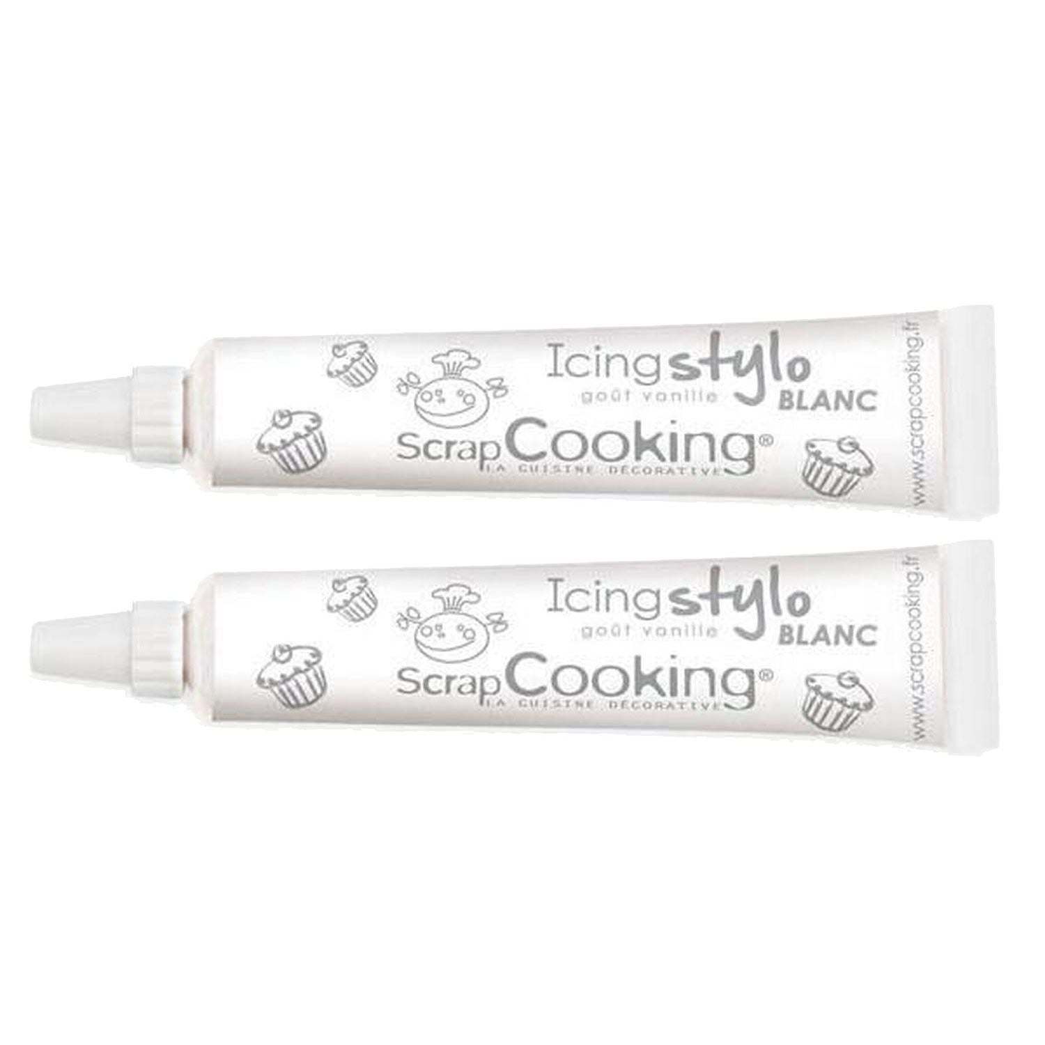 2 stylos de glaçage blancs goût vanille Scrapcooking - Mathon