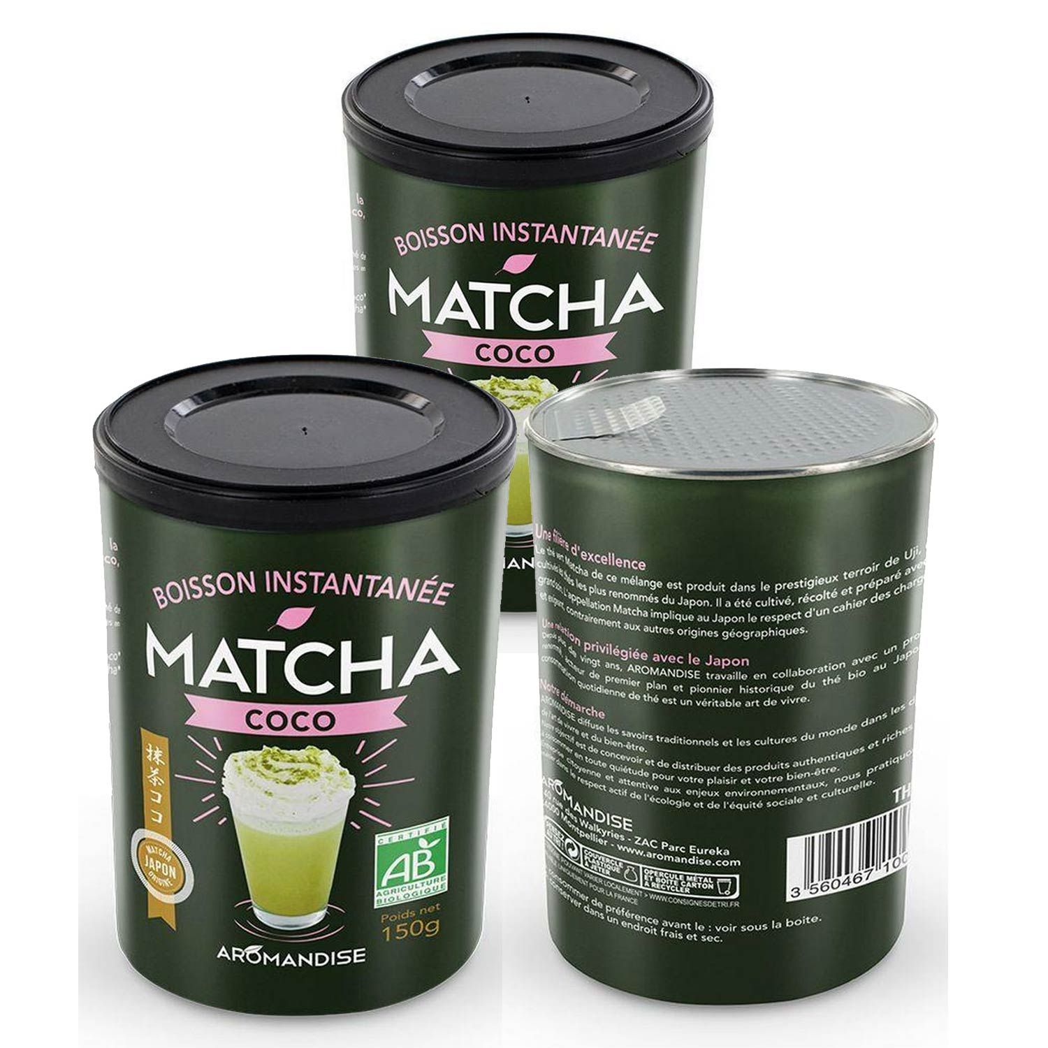 Boisson instantanée Matcha coco 450 g Aromandise - Mathon