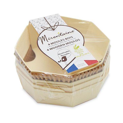 4 moules individuels en bois ronds + 8 caissettes sulfurisées de cuisson Scrapcooking - Mathon