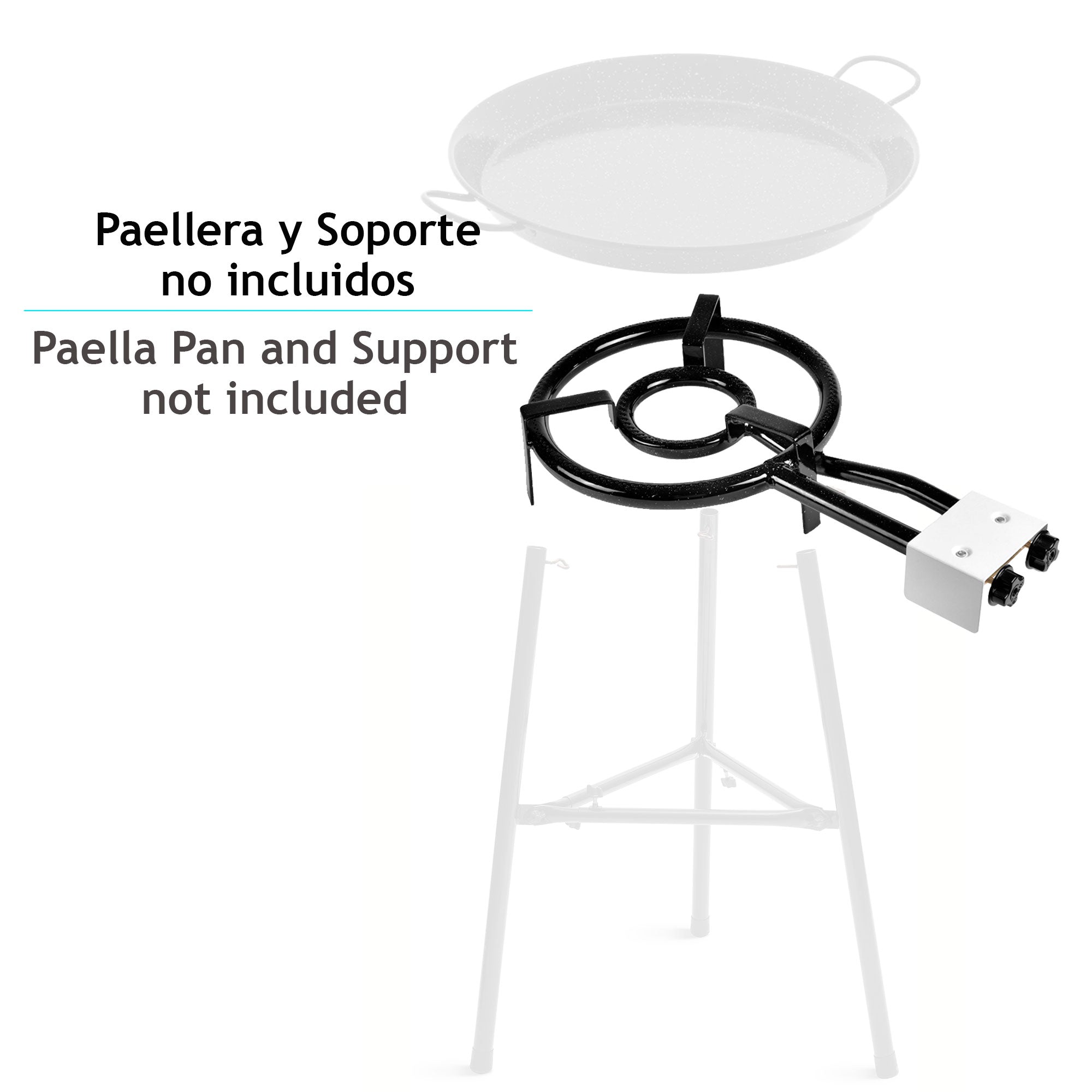 Brûleur à Gaz, Double Anneau à Paella 35cm pour  Poêles à Paella de 24 à 50 cm Ø  Noir MOD350 Briebe - Mathon - 2