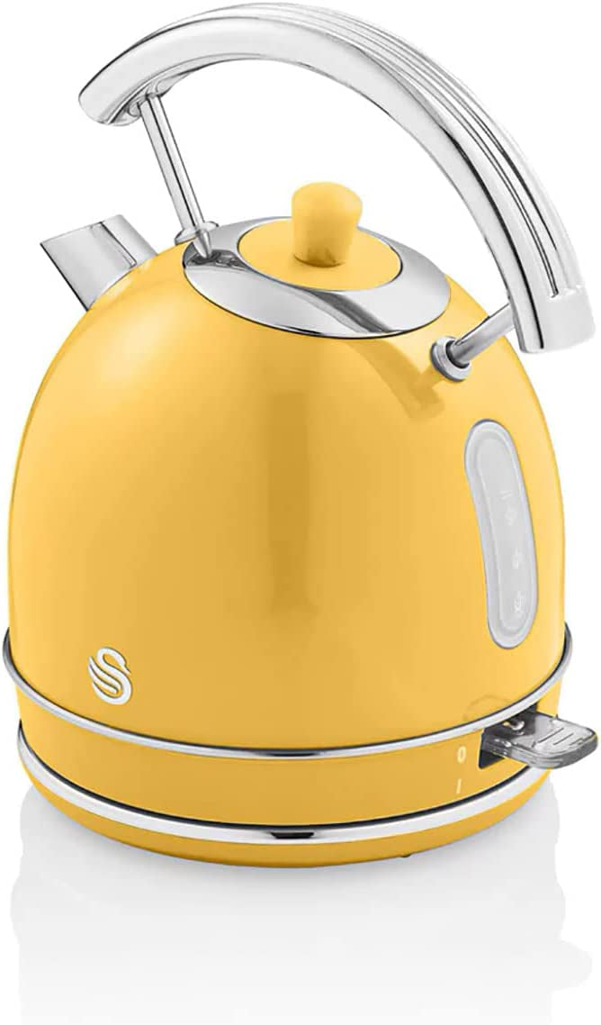 Retro Bouilloire, 1,8 L, Acier Inoxydable sans BPA, Résistance Cachée, sans Fil 3000 Jaune SK14630YELNEU - Mathon - 5