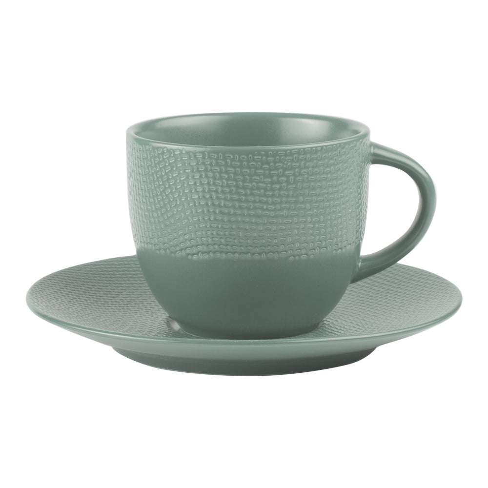 Tasse à thé et sous-tasse à Vésuvio bleu 22 cl (lot de 6) Table passion - Mathon - 1