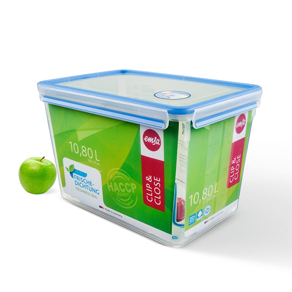 Boîte rectangle Clip & Close bleu 10,8 L Emsa - Mathon