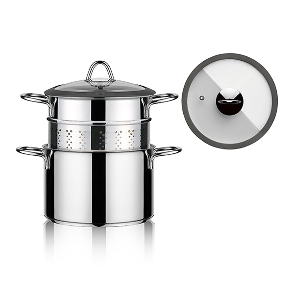 Cuiseur à pâte acier inoxydable avec couvercle verre 20 cm Inoxriv - Mathon - 2
