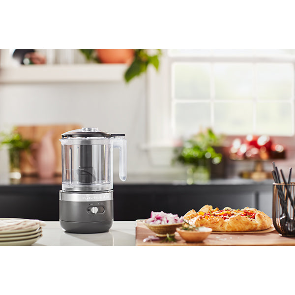 Hachoir électrique sans fil 2 vitesses 1,18 L gris mat 5KFCB519EDG Kitchenaid - Mathon - 4