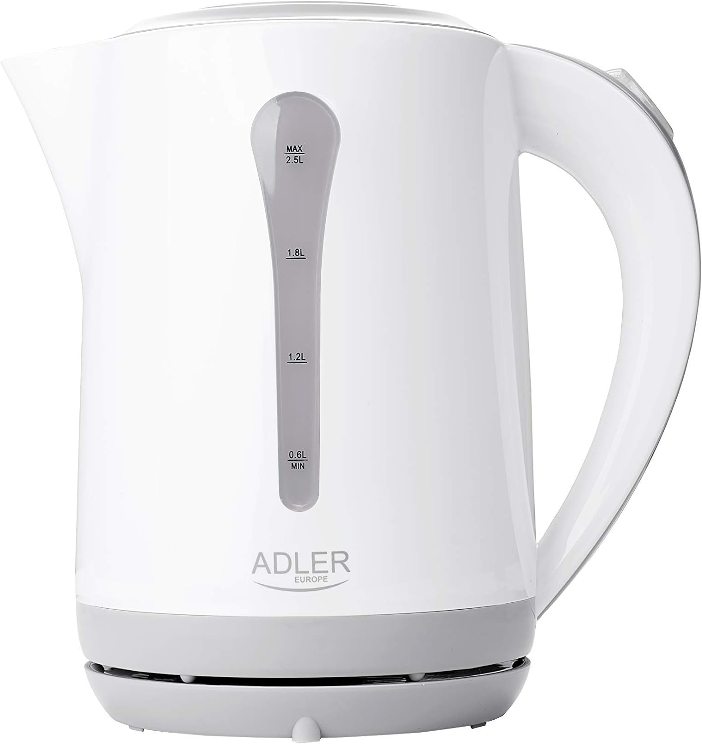 bouilloire électrique sans fil de 2,5L 2200W gris blanc Adler - Mathon
