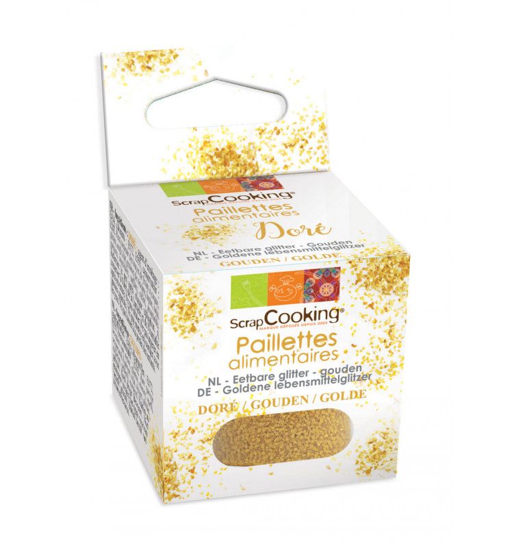 Paillettes alimentaires dorées Scrapcooking - Mathon