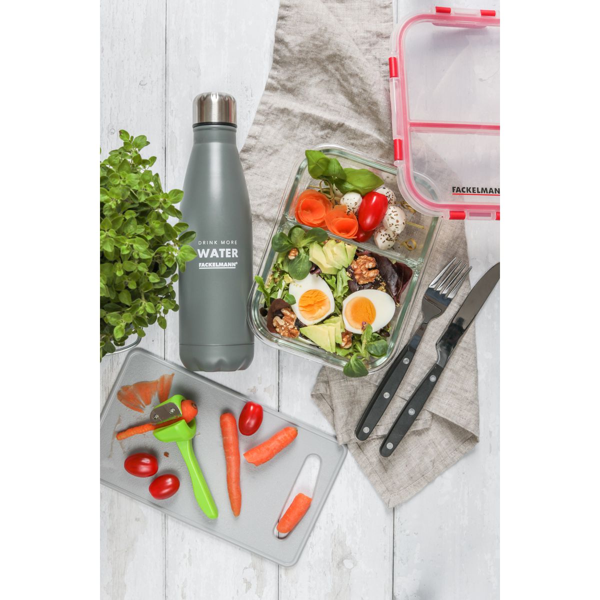 Ensemble pour petit déjeuner avec Bouteille 500 ml et Lunch box Move Fackelmann - Mathon - 2