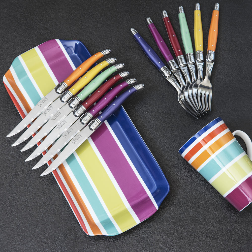 Coffret 6 couteaux laguiole irise assortis Jean Dubost - Mathon - 3