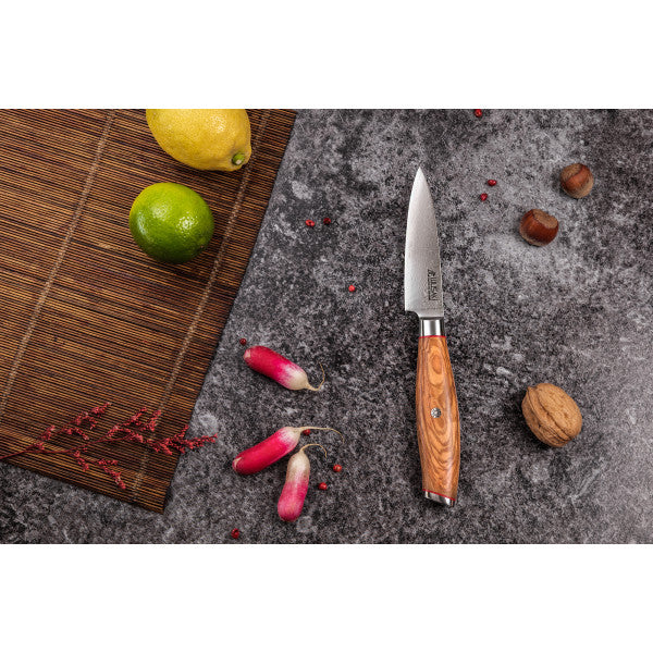 Couteau modèle office Wusaki Fujiko 9cm manche en olivier Wusaki - Mathon - 4