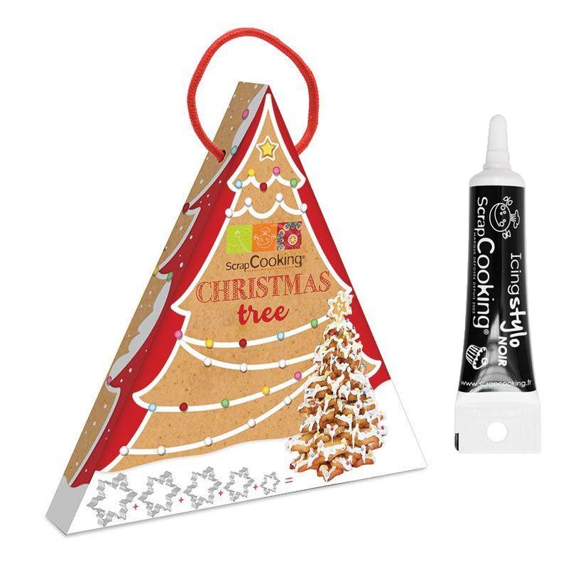 Coffret mon Sapin de Noël en biscuit + Stylo de glaçage noir Scrapcooking - Mathon