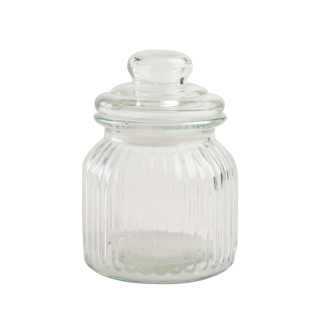 Bocal hauteur 15 cm Optic en verre T&G Woodware - Mathon - 1
