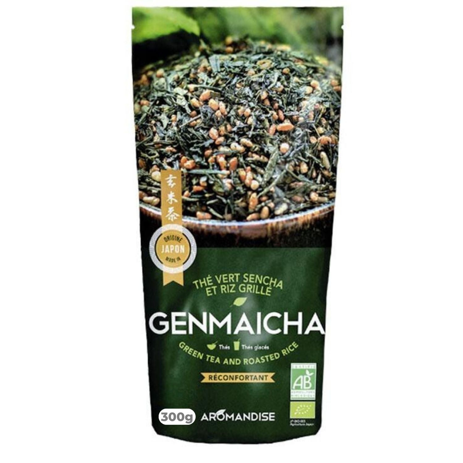 Thé vert Bio et riz complet Genmaicha 300 g Aromandise - Mathon