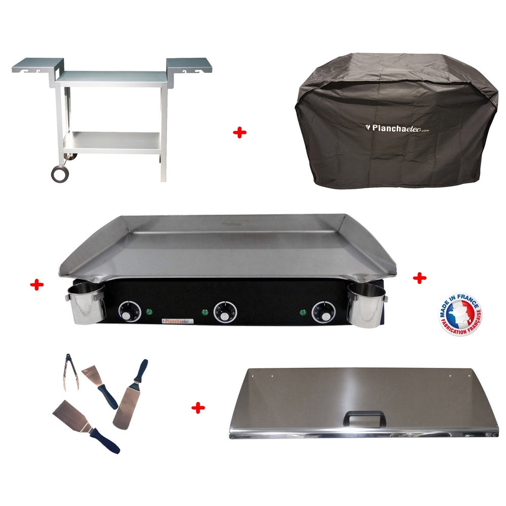 Pack plancha électrique  Lux 830 Carbon - Chariot Odéon 831 Planchaelec - Mathon - 1