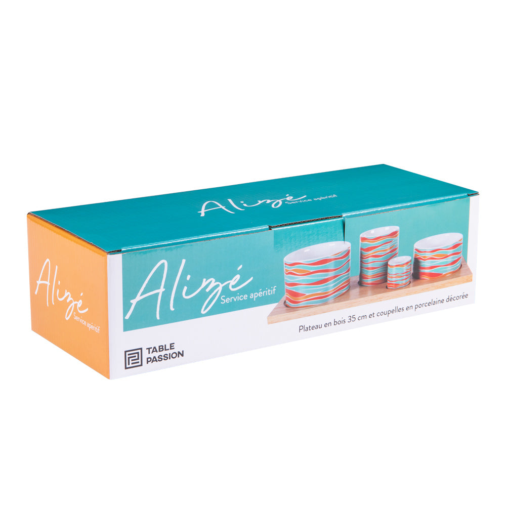 Service apéritif 4 pièces rectangulaire Alizé Table passion - Mathon - 2