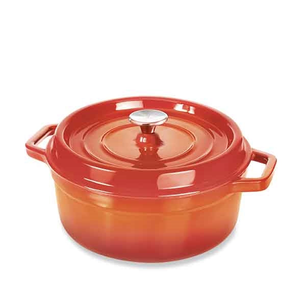 Cocotte en fonte ronde 28 cm 5,6 L coloris orange Mathon - Mathon - 1