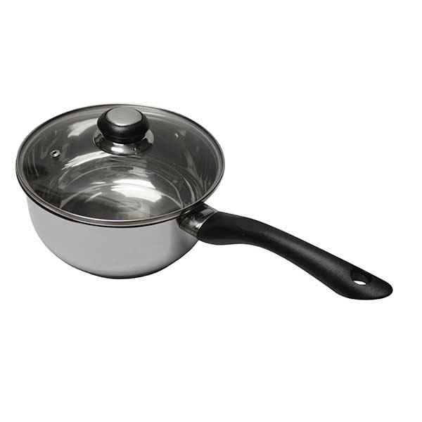 Casserole inox avec couvercle en verre 18 cm Baumalu - Mathon - 1