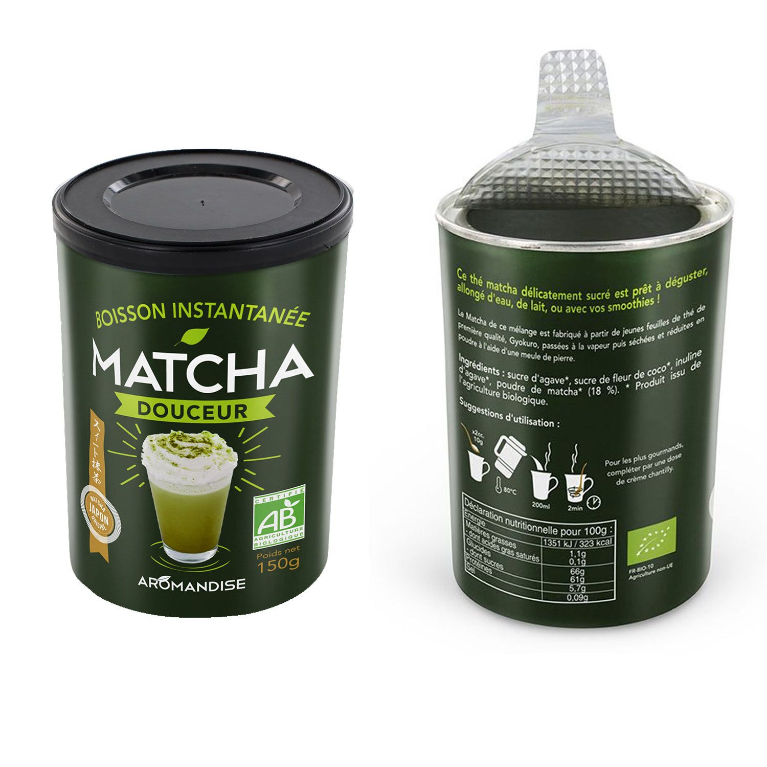 Préparation Douceur de Matcha bio 300 g Aromandise - Mathon