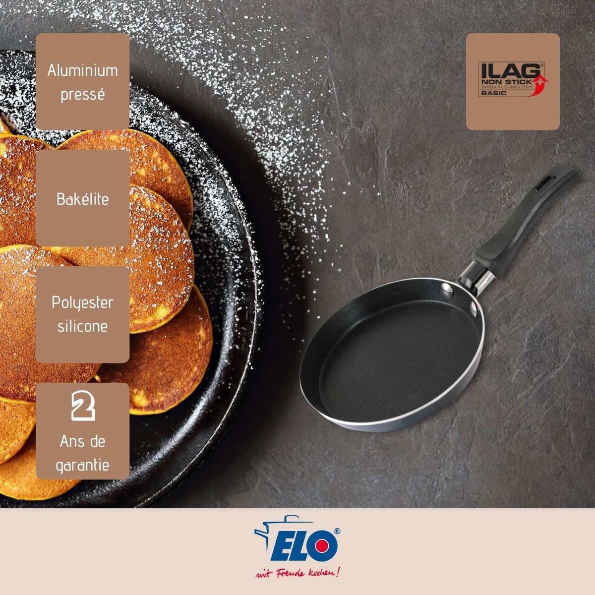 Mini poêle de cuisine 14 cm en aluminium pressé Edition Red Elo - Mathon - 4