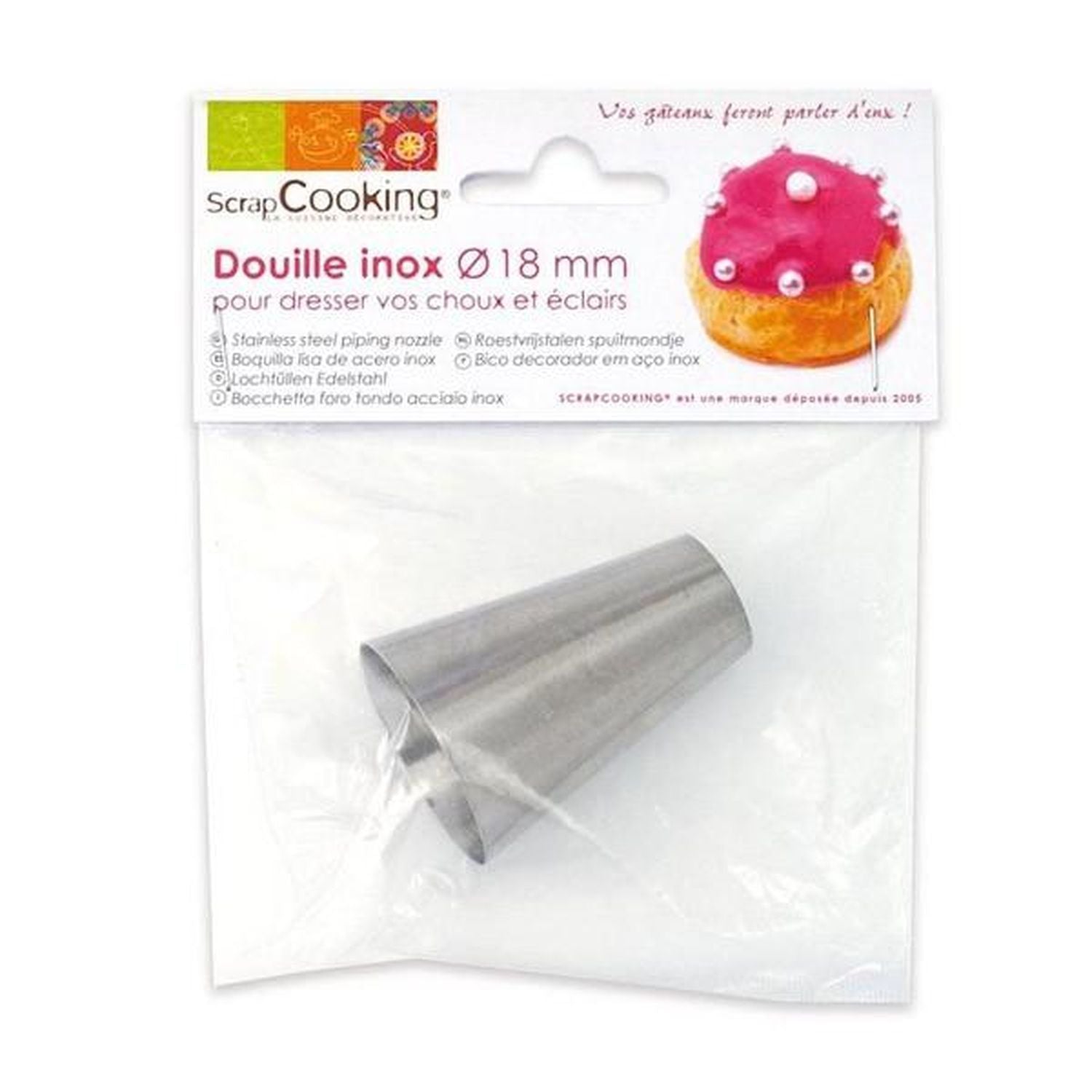2 douilles pâtisserie inox - 18 mm Scrapcooking - Mathon
