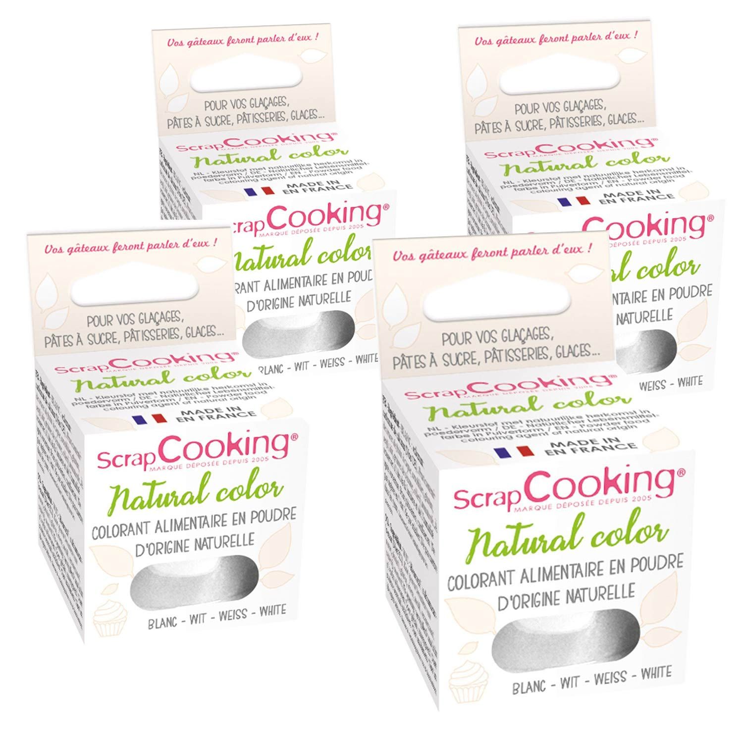 Colorant alimentaire naturel en poudre 40 g - Blanc Scrapcooking - Mathon