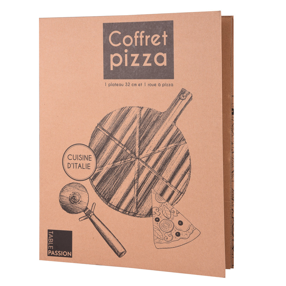 Coffret Pizza 2 pièces (plat + roulette) Table passion - Mathon - 2