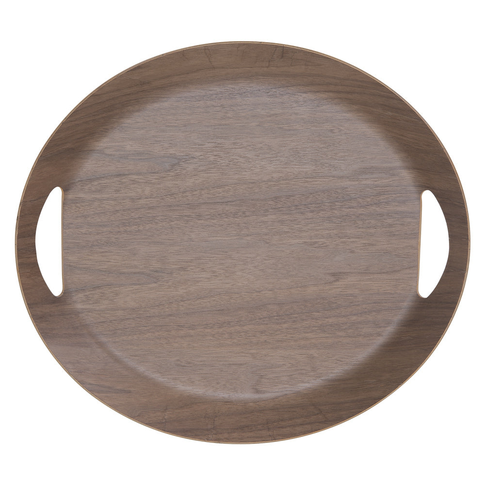Plateau ovale brun 46 cm en bois Table passion - Mathon