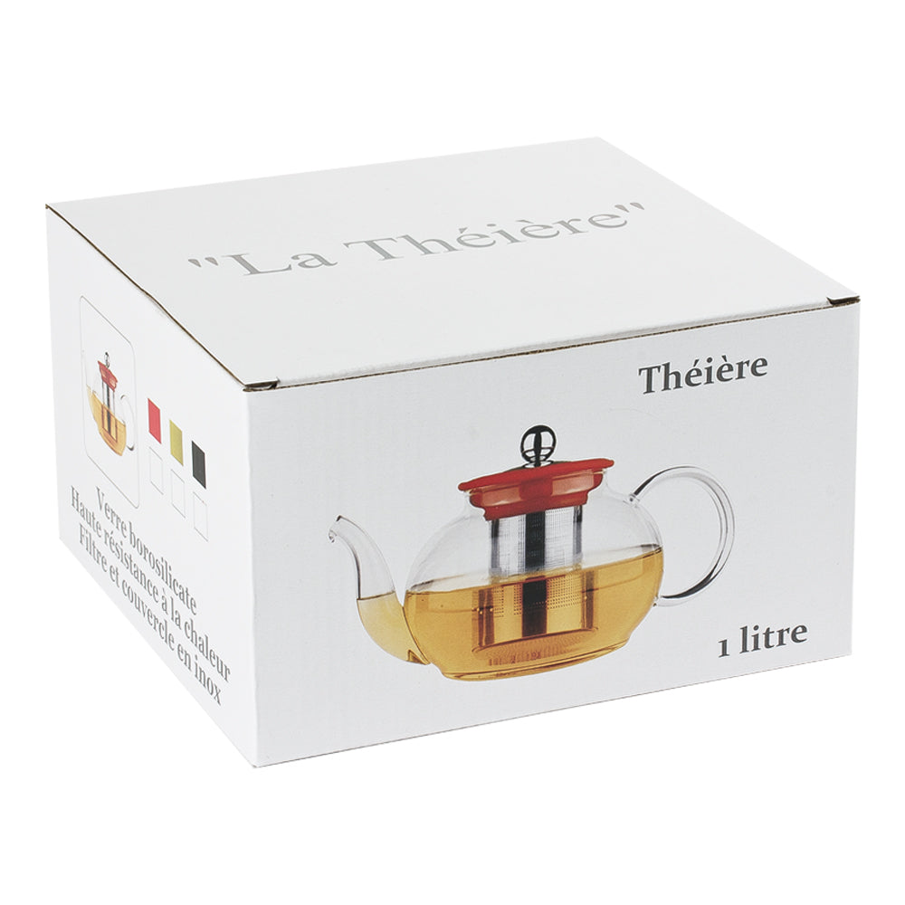 Théière 1 l en borosilicate décor noir Table passion - Mathon - 3