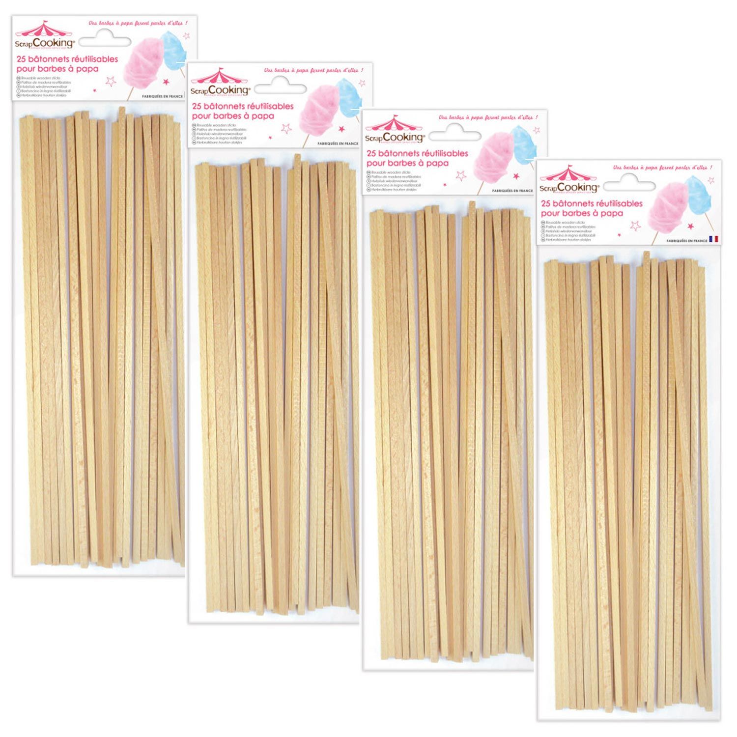 100 bâtonnets pour Barbe à papa Scrapcooking - Mathon