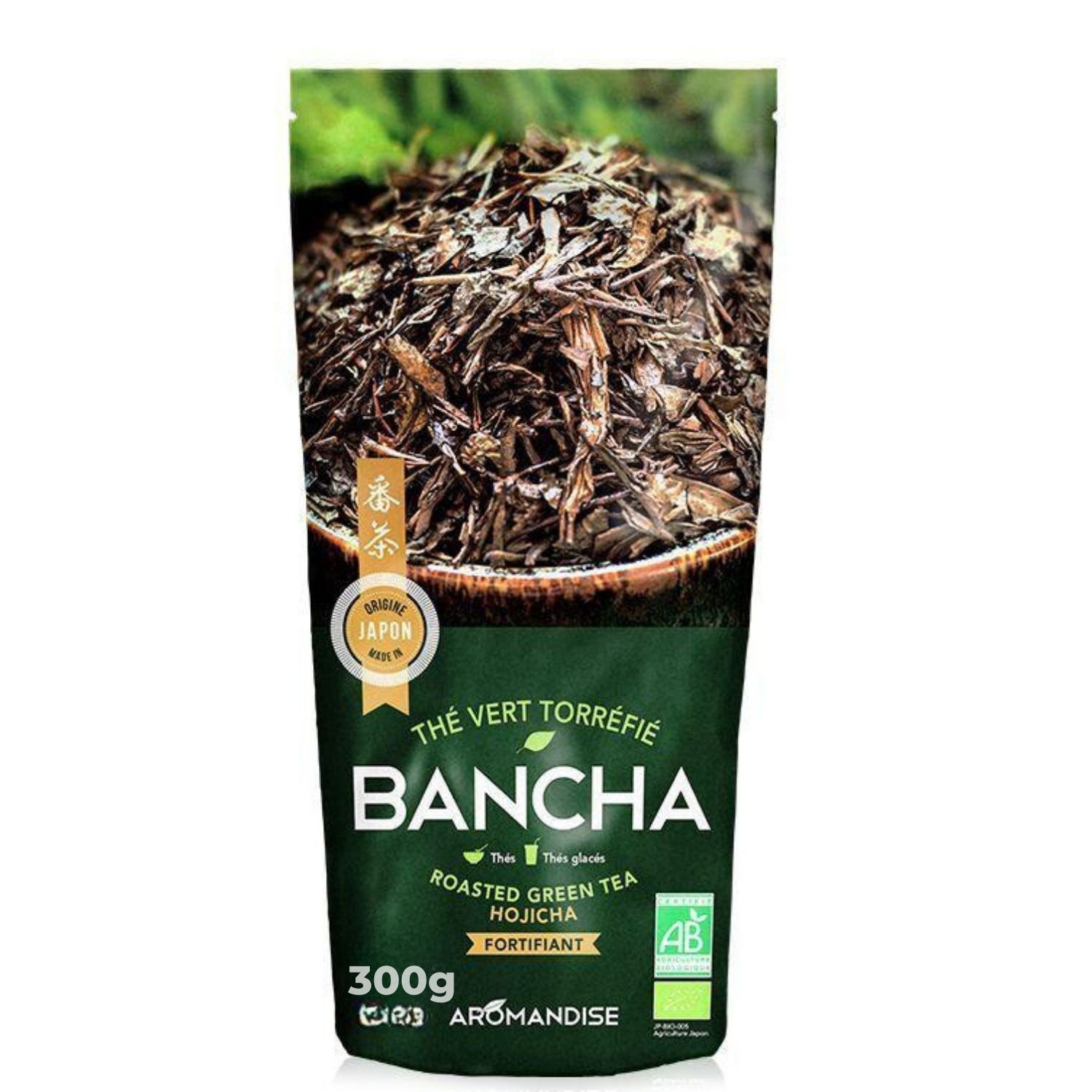 Thé vert bio japonais Bancha Hojicha 300 g Aromandise - Mathon