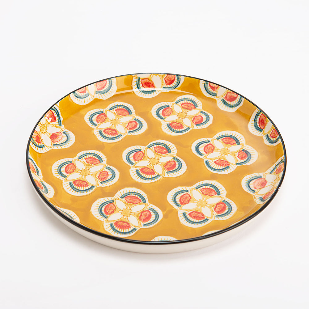 Assiette plate Imany jaune 26 cm - 5 dont 1 offerte (lot de 6) Amadeus - Mathon