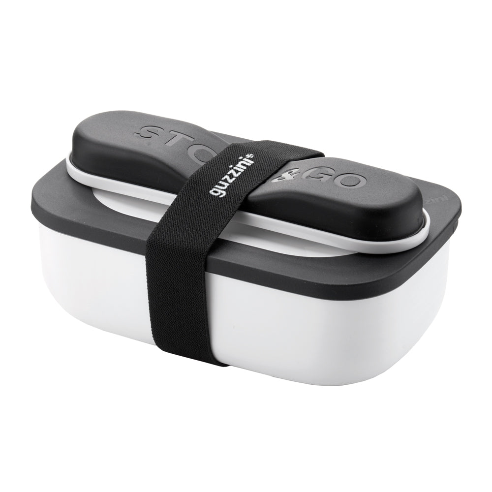 Boîte à lunch blanc avec couverts de voyage Store and Go Guzzini - Mathon