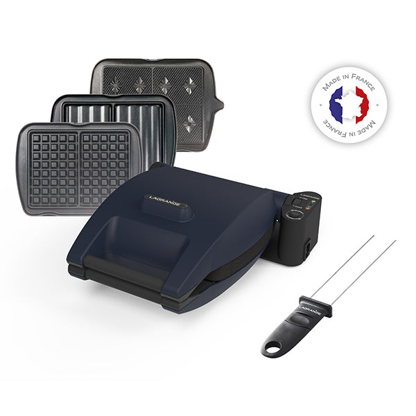 Gaufrier électrique Premium Gaufres® BLEU ABYSSE 3 plaques Lagrange