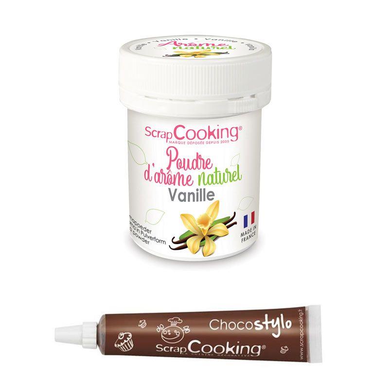 Stylo chocolat + Arôme alimentaire naturel en poudre Vanille bio Scrapcooking - Mathon