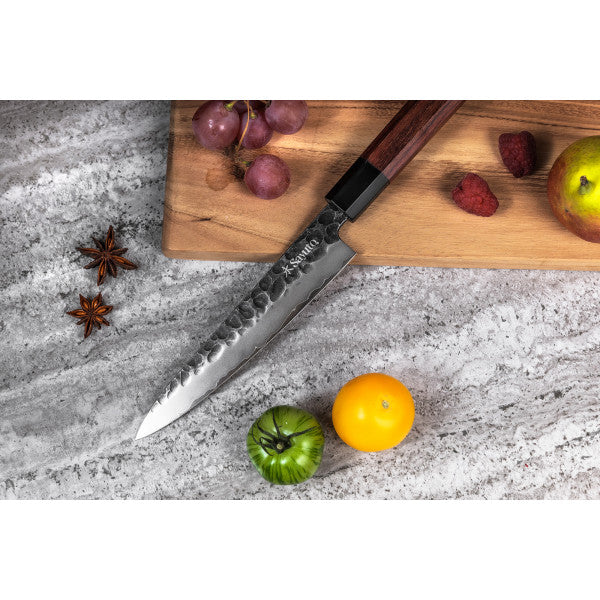 Couteau Sayuto Sequoia San Mai modèle universel 13,5cm brute de forge Sayuto - Mathon - 2