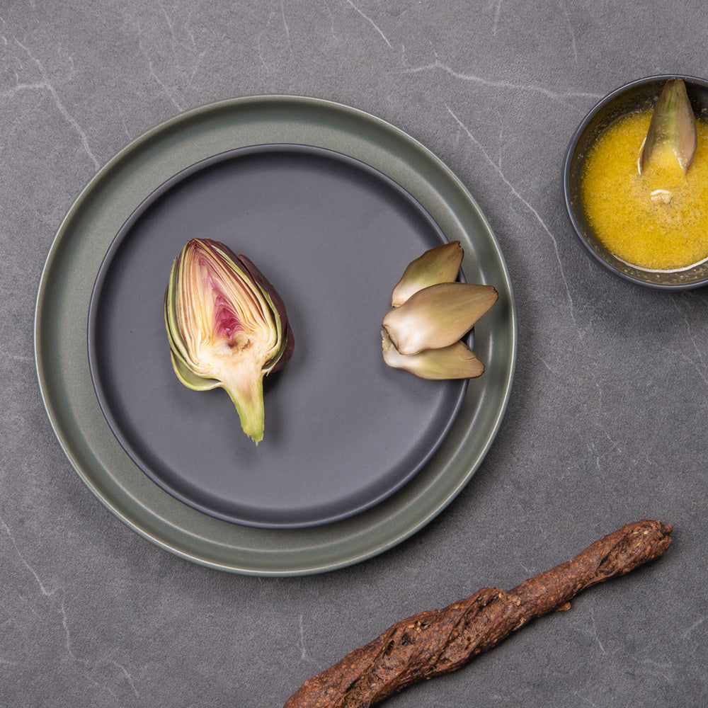 Assiette à dessert Uno noir 22 cm (lot de 6) Table passion - Mathon - 3