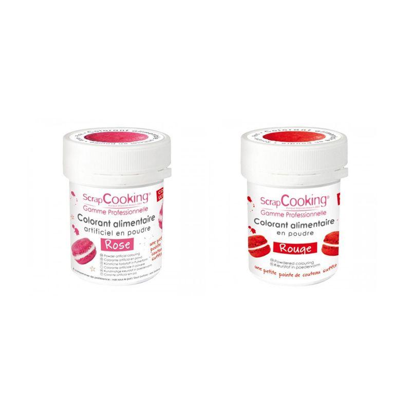 2 colorants alimentaires en poudre - rouge-rose Scrapcooking - Mathon