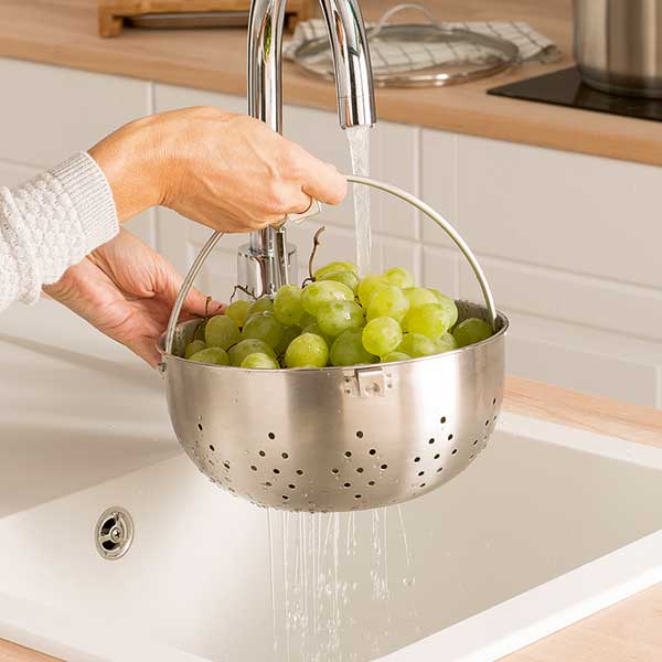Faitout multifonction cuiseur vapeur et cuit pâtes avec panier passoire rotatif en inox et couvercle en verre 24 cm 6,7 L Mathon - Mathon - 3